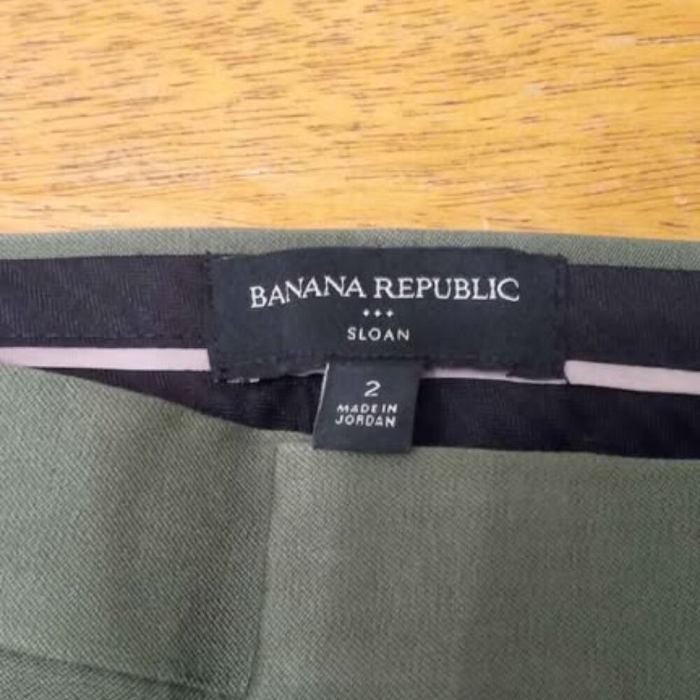 Banana Republic Sloan Slim Ankle NWT Green Pants Size 2 - Picture 6 of 6